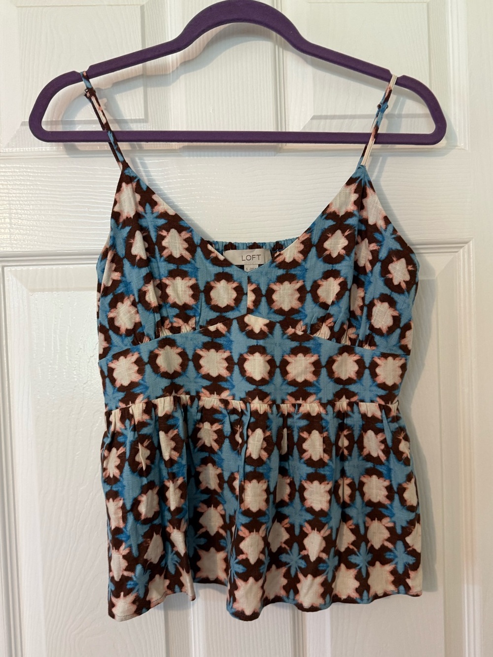 The Loft Women’s Abstract Print Tank in Blue & Brown
